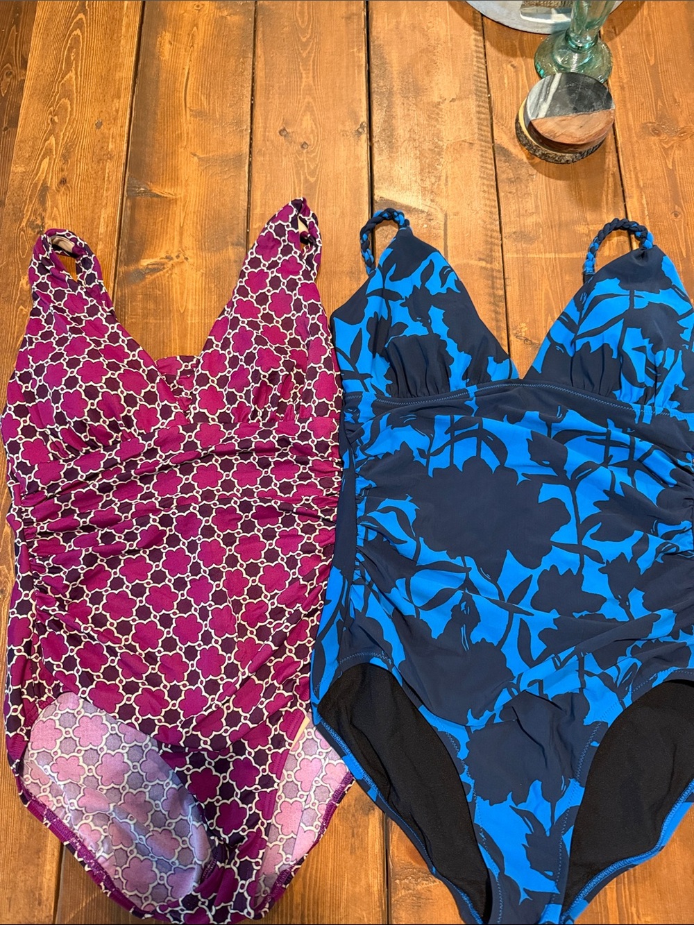 Lands' End Women's One-Piece Swim Suit Medium/14 Bundle
